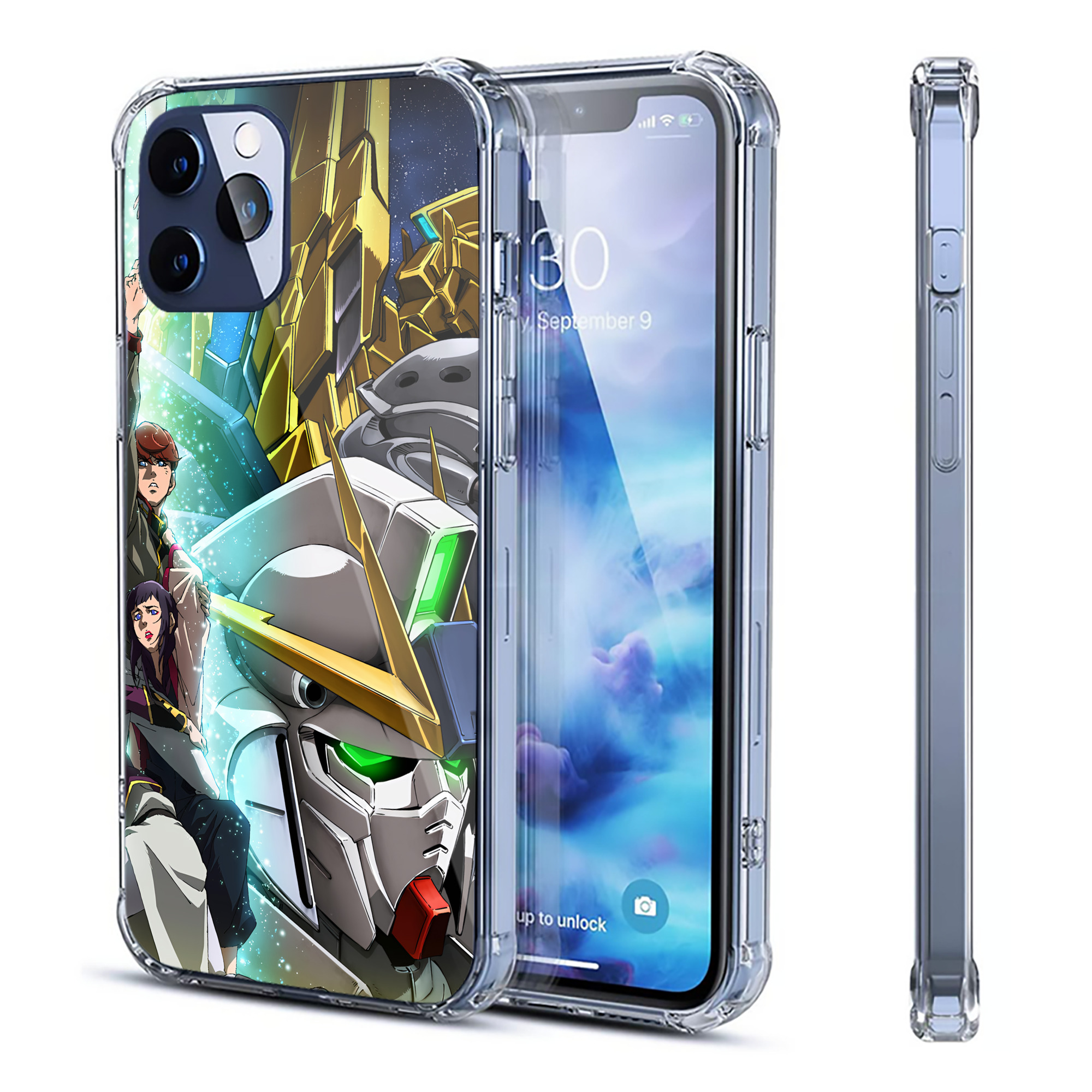 （画像用） 機動戦士ガンダム Mobile Suit Gundam 【iPhone 12シリーズ対応】透明スマホケース（クリアソフトケース）